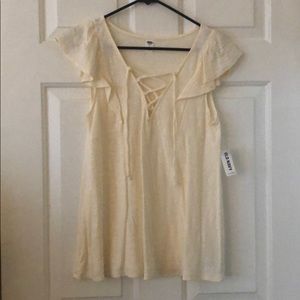 Old Navy lace up front flutter sleeves